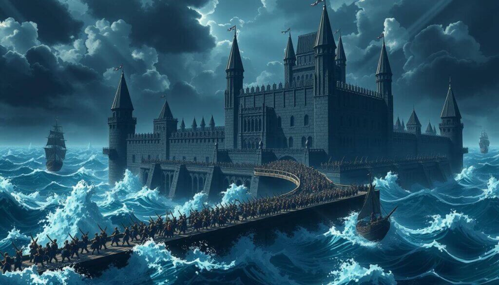 Sea castle invasion army