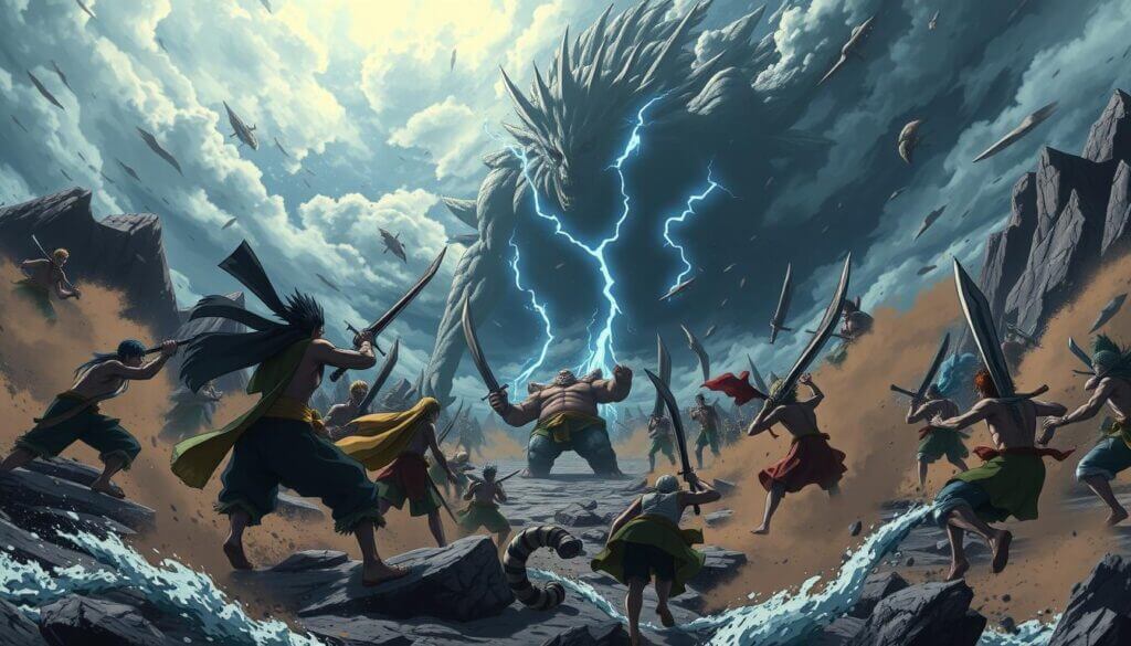 fighting scene of kaido crew