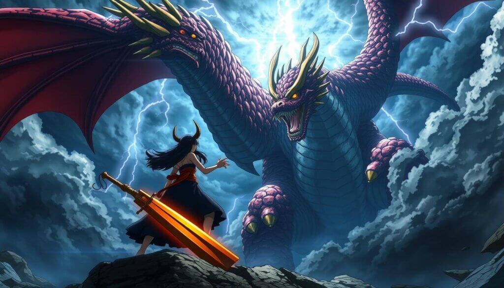 Kaido battles twin dragon