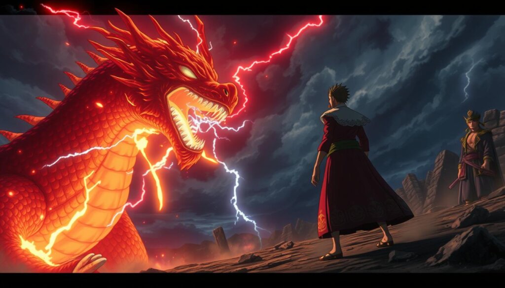 Kaido's dragon form vs Roger's Haki